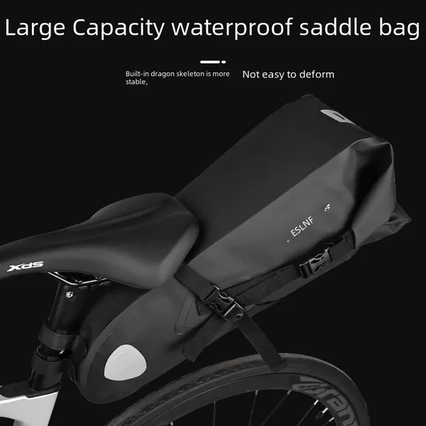 Eslnf Bicycle Tail Bag, Road Bike Large-Capacity Waterproof Bag, Outdoor Mountain Bike Riding Bag