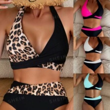 2024新款欧美性感分体裙式比基尼绑带交叉跨境速卖通亚马逊泳衣女