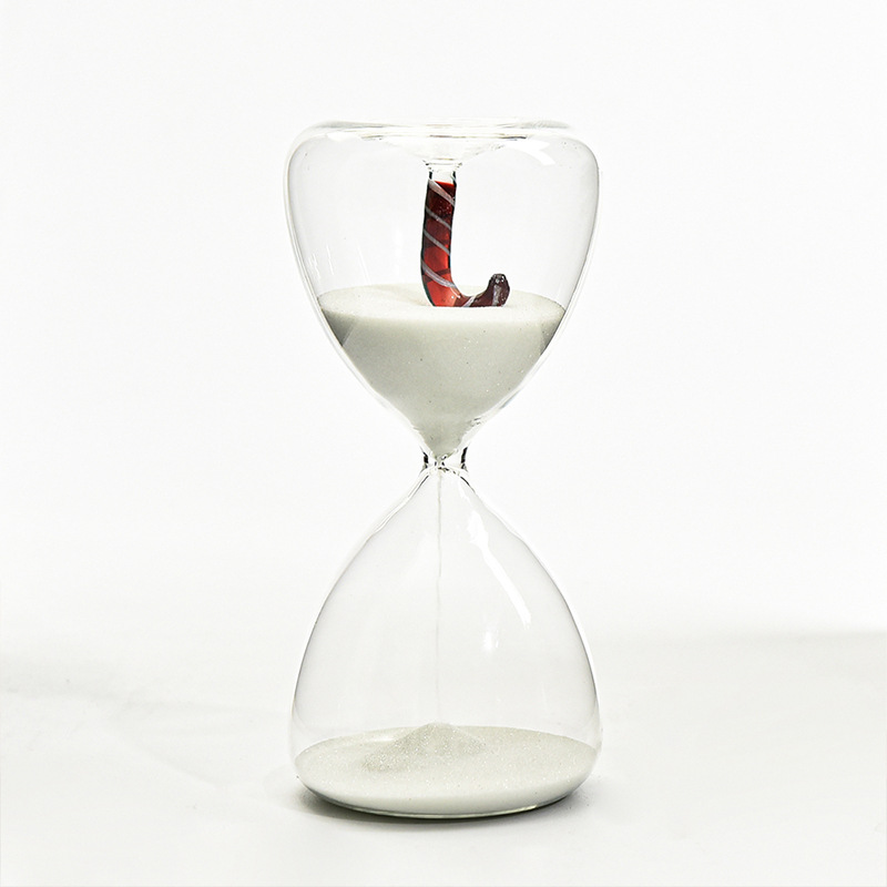 15 minutos creativos de cereza roja reloj de arena cronometrador de navidad dulces de vidrio reloj de arena decoración para el hogar adornos al por mayor