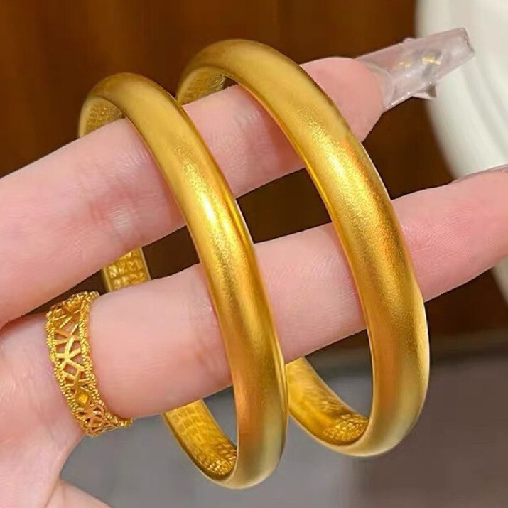 Gold-Colored Sand Gold Lotus Heart Sutra Solid Ancient-Style Frosted Bracelet for Women, Non-Fading, High-End Feel Gold-Colored Sand Gold Lotus Heart Sutra Solid Ancient-Style Frosted Bracelet for Women, Non-Fading, High-End Feel