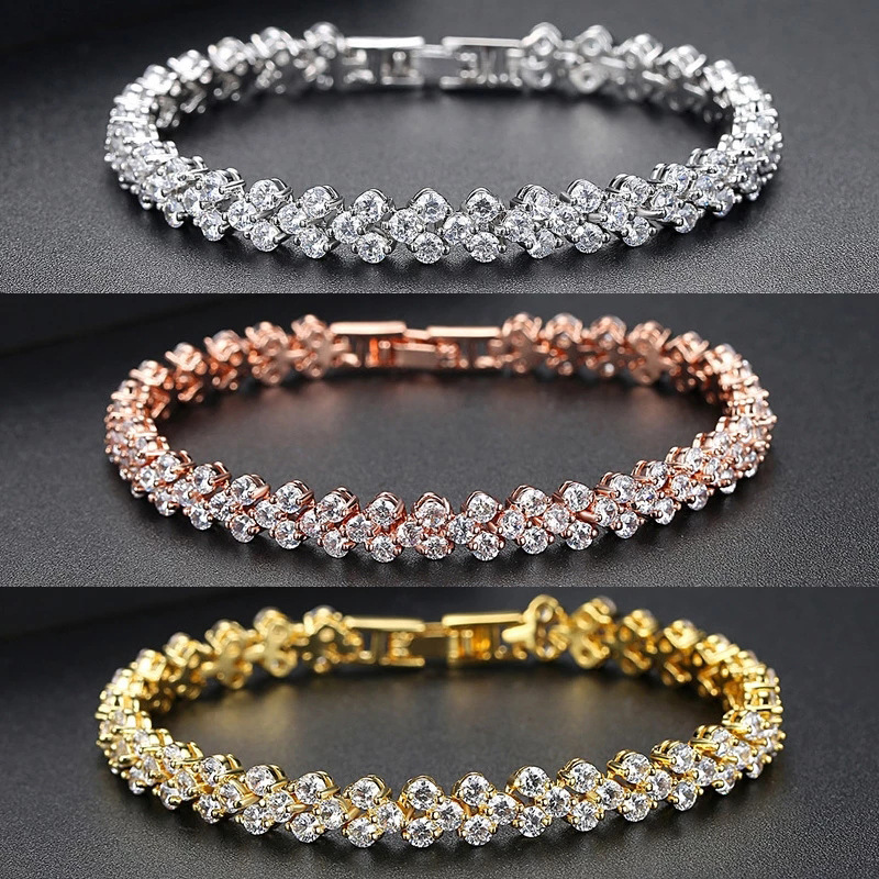 Xinghe AliExpress hot sale foreign trade European and American Roman bracelet female inlaid brick crystal bracelet bracelet cross-border accessories