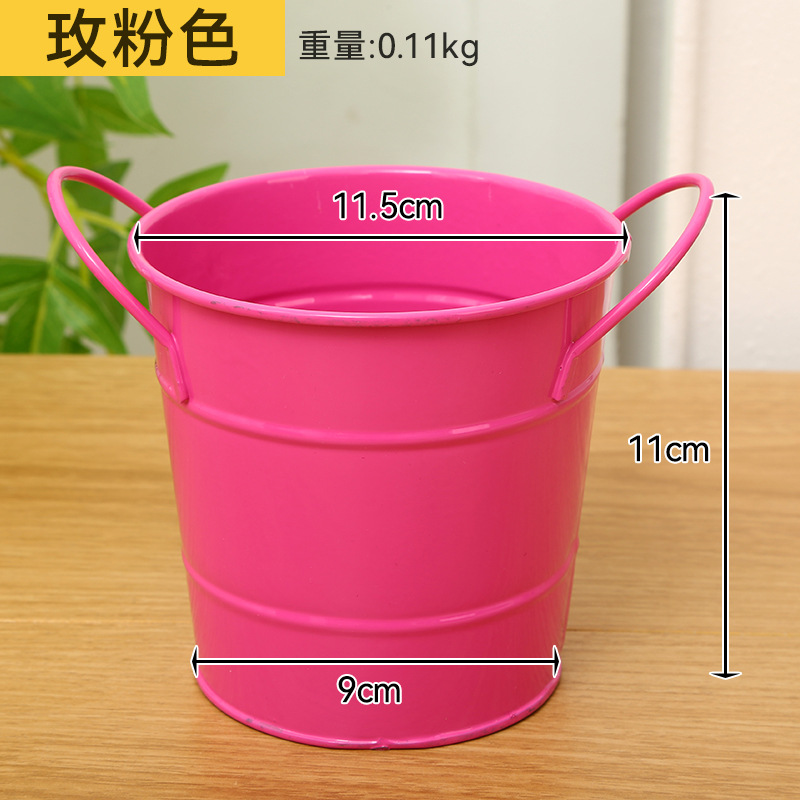 Transfronterizo de doble oreja barril de almacenamiento de hierro forjado artesanía doméstica mayorista barril de maceta se puede colgar contenedor creativo barril comercio exterior