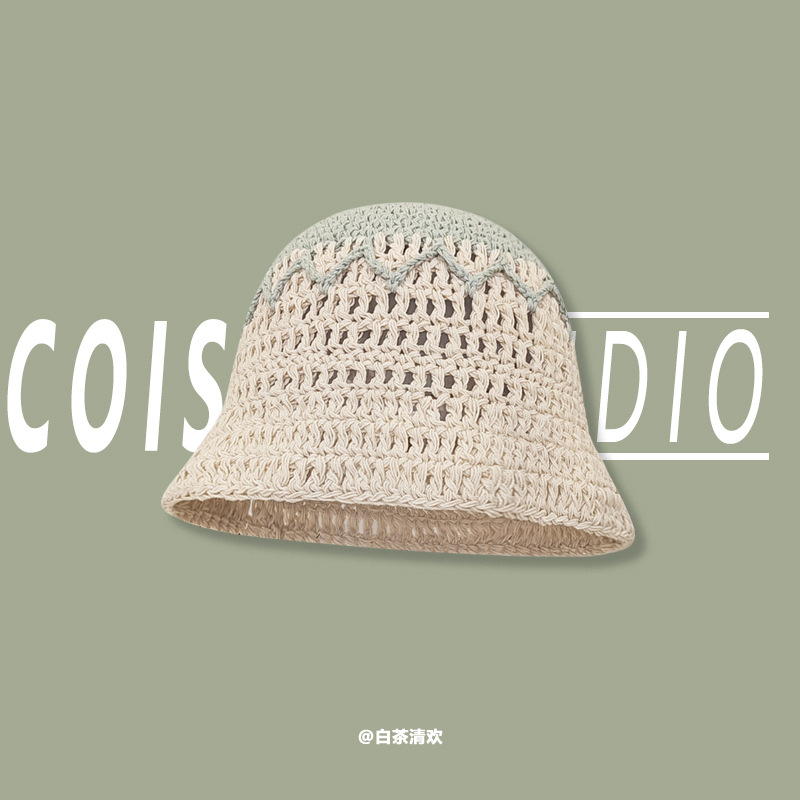 Japanese summer knitted thin breathable beach bucket