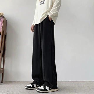 定制/阔腿休闲裤男垂感直筒透气高级感宽松长裤子秋季韩版潮流百