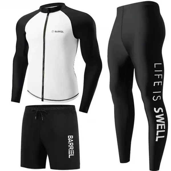 Men's quick-dry diving suit, jellyfish suit, surfing suit, hot spring two-piece swimsuit, long-sleeved and long-pants, high-end practical model