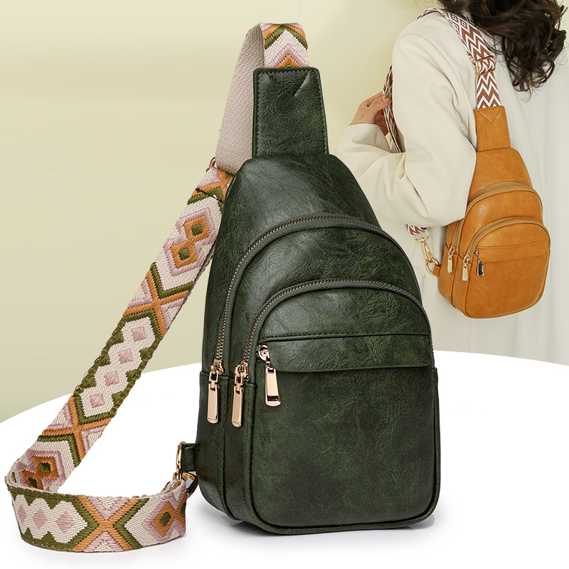 Hot Single Shoulder Crossbody Bag For Women Simple And Fashionable Casual Motorcycle Bag Women's Texture PU Women's Chest Bag_voghion.com