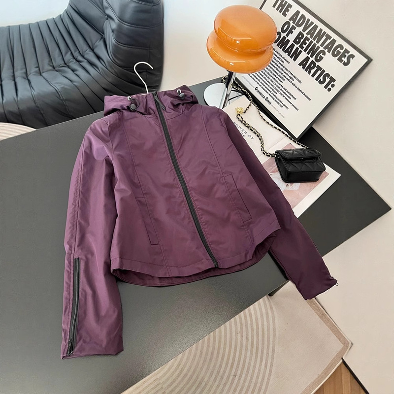 Korean-style slim-fit loose short jacket with zipper, windbreaker jacket for petite women, new casual style for spring and autumn 2026