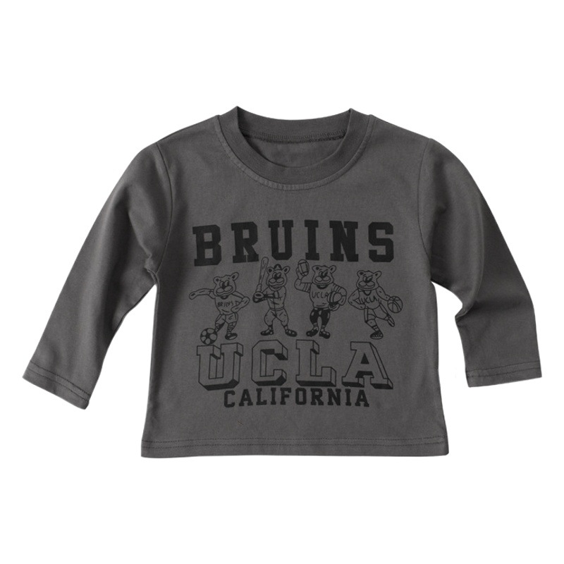 Marca de moda camiseta para niños manga larga nuevo otoño transfronterizo de dibujos animados para niños Top ins estilo camisa suelta de fondo