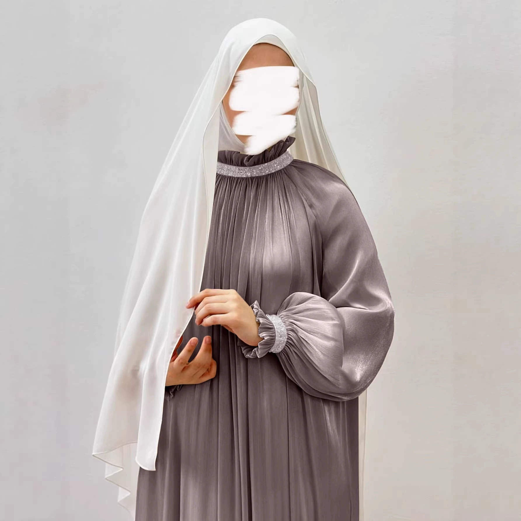 Платье LN7101 Lacersal, скромная длинная плиссированная Organza, однотонные цвета S–XXL