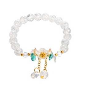 S015-Pulsera de flores frescas blancas SZ177