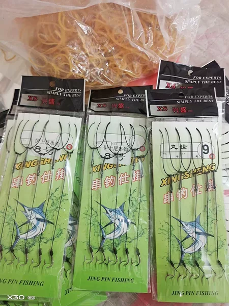 Dai Li Ma Anti-Tangle String Hooks with 5 Hooks for Crucian Carp, Carp, Yellow Snapper, Sea Fishing String Hooks, Outdoor Fishing Iseni String Hooks