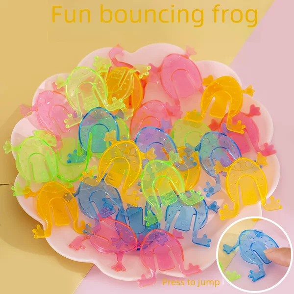 Plastic jumping frog small size frog children's parent-child educational toys stall supply wholesale gift twisted egg