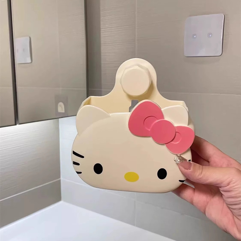 インかわいい KT 猫浴室パンチフリー壁掛け収納ボックス漫画収納歯磨き粉歯ブラシ壁掛け収納ボックス|undefined
