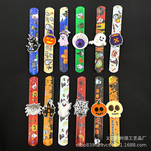Cross-Border New Product Halloween Card Snap Ring Bracelet Pumpkin Ghost Pattern Decoration Snap Ring Bracelet