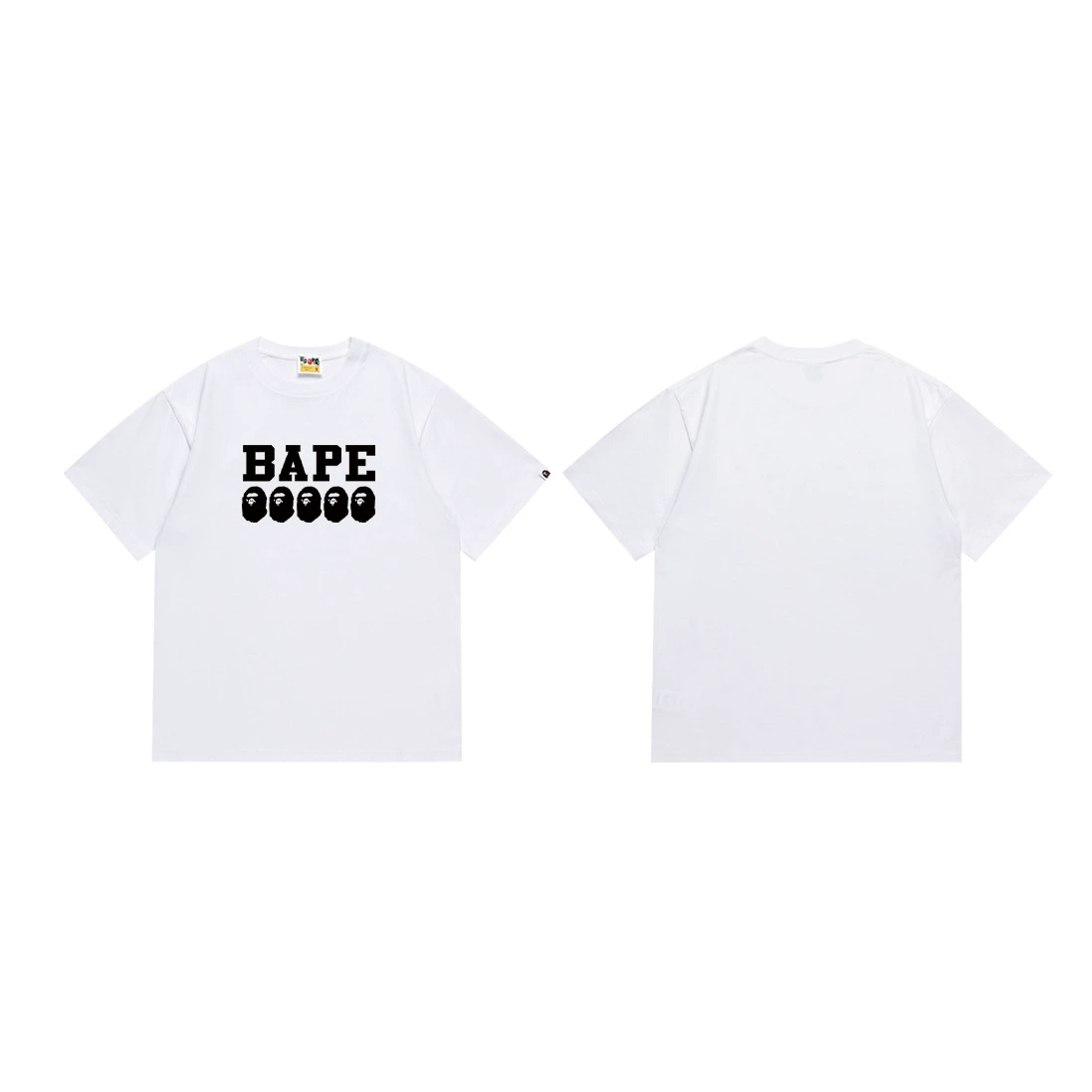 Короткая футболка повседневная с коротким рукавом (BAPE) двойной пряжи унисекс, разноцветная и размеры S–XXL