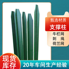 围栏立柱杆防锈铁丝网围栏柱子实心钢y型地插栅栏户外三角铁立柱