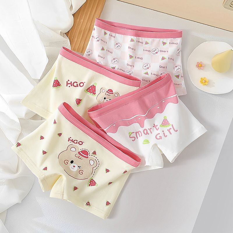 Girls' Cotton Underwear, Children's Boxer Shorts, Baby Girl's Four-Cornered Briefs, Medium and Large Children's Cotton Girls' Cotton Underwear, Children's Boxer Shorts, Baby Girl's Four-Cornered Briefs, Medium and Large Children's Cotton