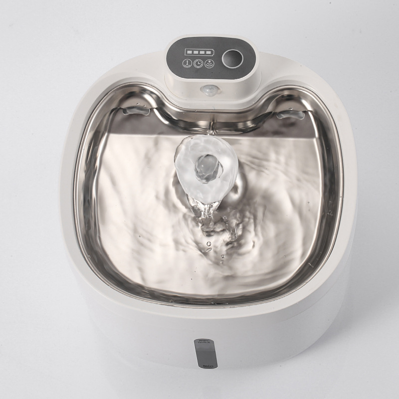 Dispensador de agua para mascotas doméstico de acero inoxidable transfronterizo, sensor inteligente recargable de larga duración, dispensador de agua extraíble y lavable para gatos