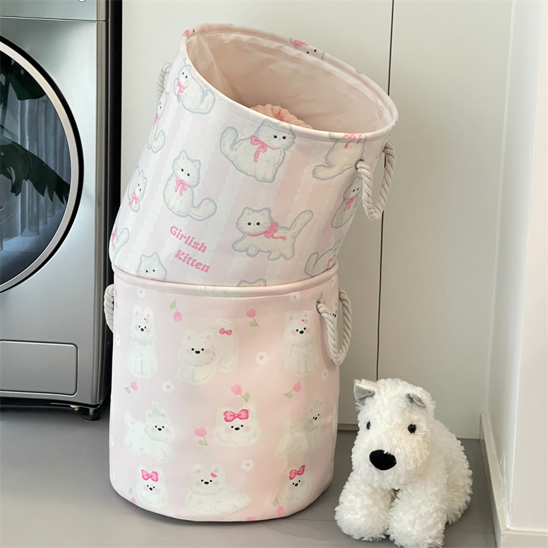 Cesta de ropa sucia de gato lindo Cesta de almacenamiento de ropa sucia Cesta de ropa sucia Cubo de almacenamiento de muñecas Cesta de lavandería Cesta de ropa de dormitorio doméstico