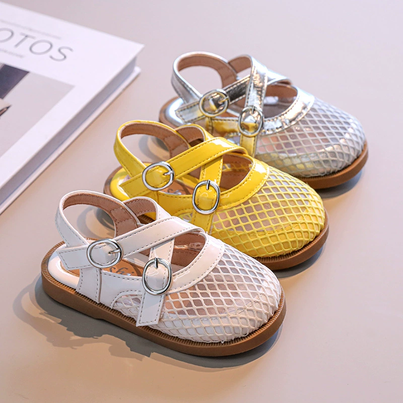 Девочки с полой сеткой Mary Jen сандалии детские кроссовки с мягкой подошвенной принцесс корейской версией полусандалии для девочек