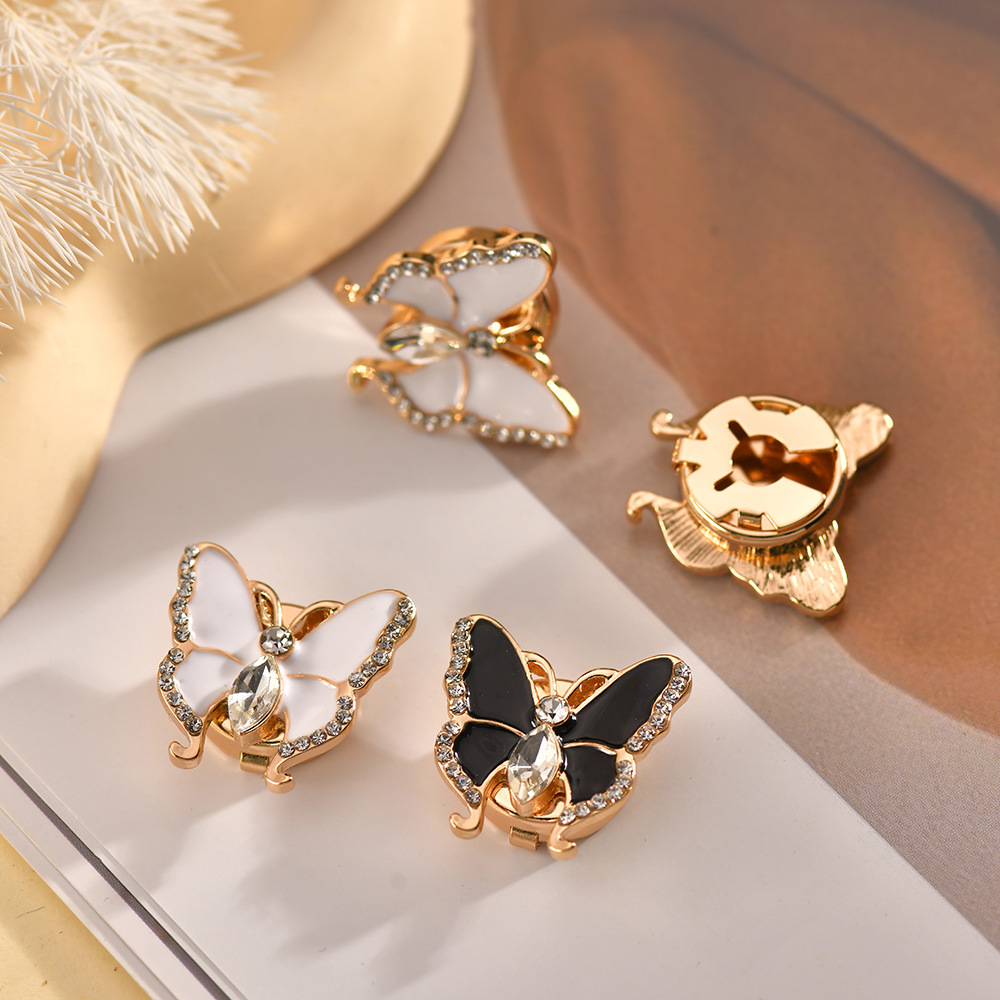1 Piece Quantity 1 Piece Elegant Korean Style Butterfly Alloy Diamond Women's Cufflinks