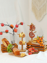 廚房軟裝台面擺件樣板間裝飾品仿真點心面包蔬菜水果組合拍照道具