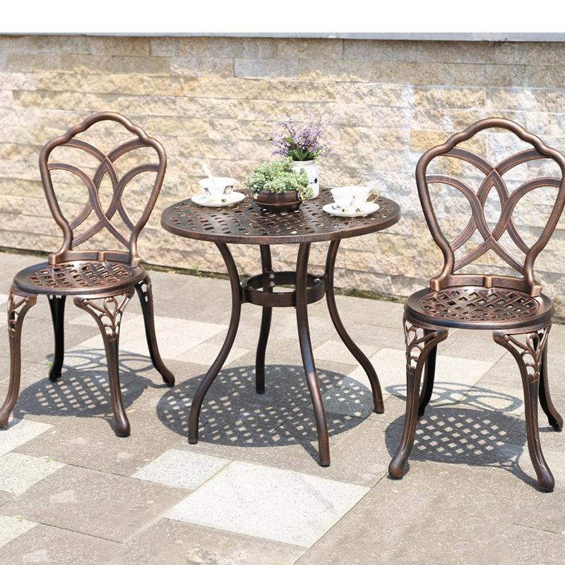 Casting aluminum outdoor small table and chair cast aluminum garden barbecue table and chair yard garden terrace outdoor casual table and chair combination