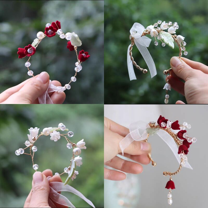 Wrist beautiful bridesmaid bride sisters Lily wedding wind chimes hand flower bracelet wedding high-end original