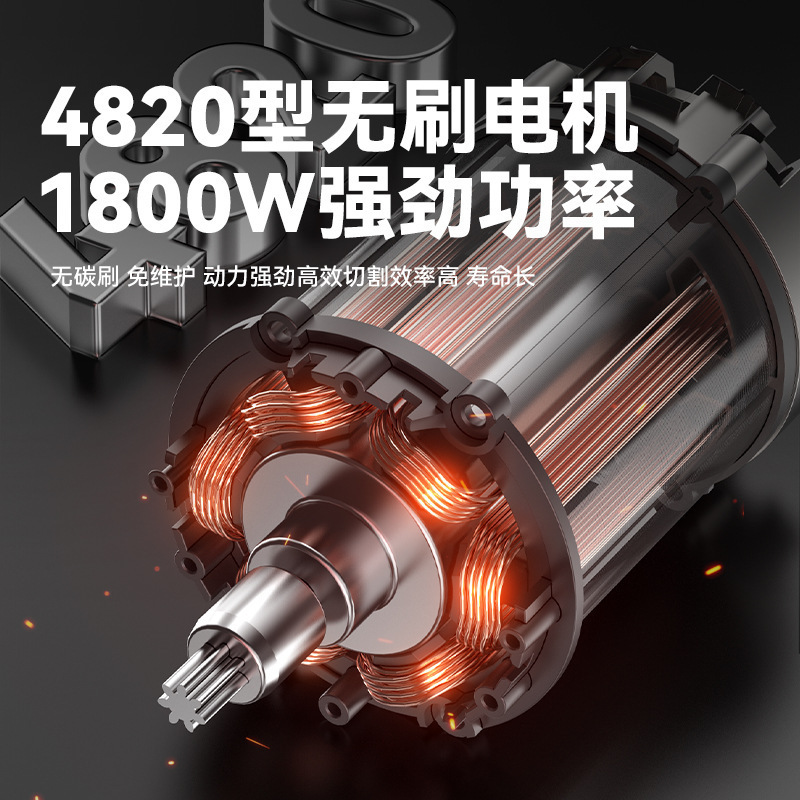 Nanwei ブラシレスリチウム電気チェーンソー充電式屋外リチウム電気のこぎりハンドヘルド 6inch のこぎり薪切断木のこぎり|undefined