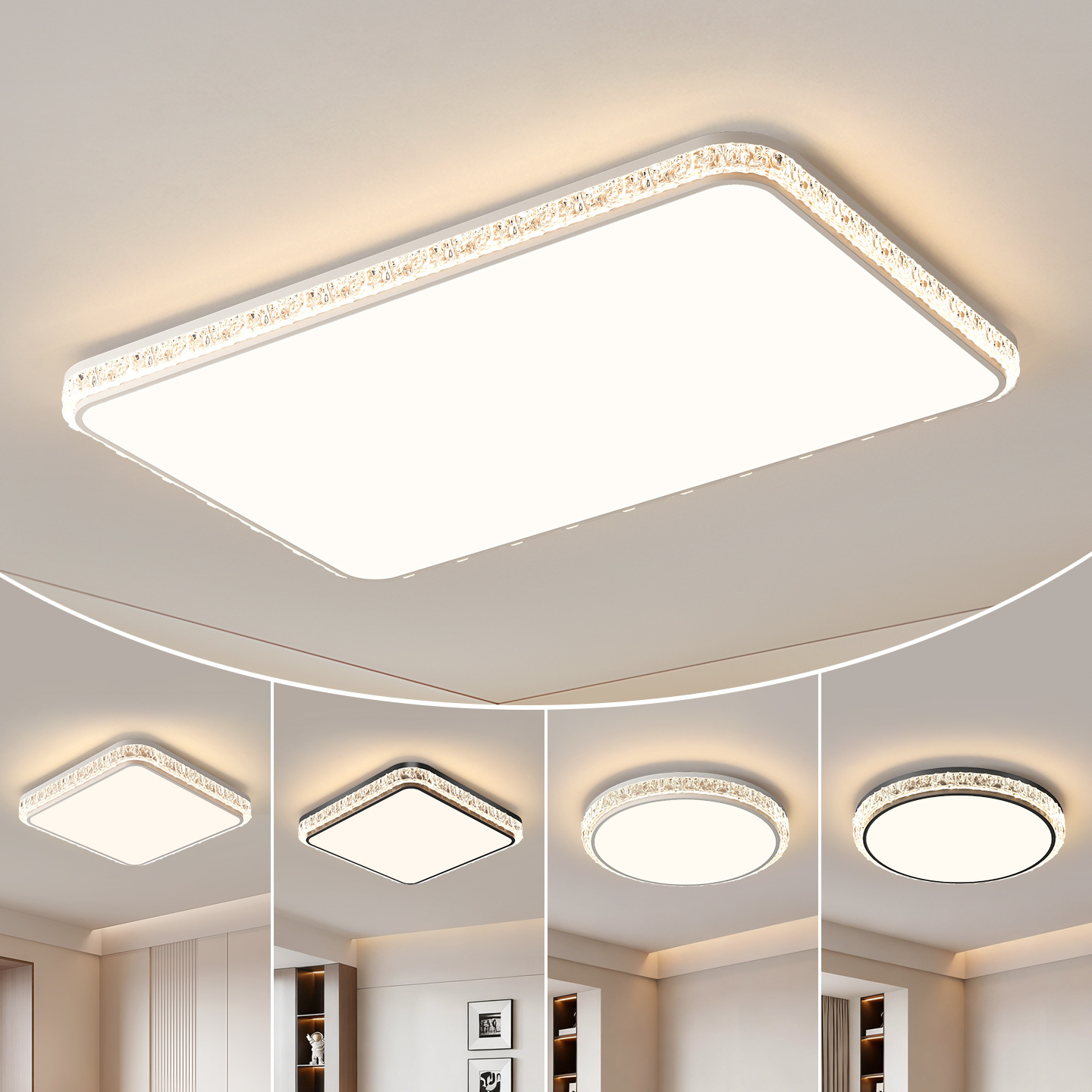 Luz de techo de sala de estar moderna y simple nueva luz de lujo de alto nivel, luz de techo de protección de ojos de espectro completo 293L