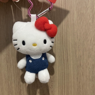 New Japanese-Style Heart Buckle Hello Kitty Plush Doll Pendant Kt Cat Bag Accessory Toy Gift for Women