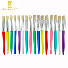 攀文博跨境4支平峰豬鬃毛畫筆套裝 美術學生DIY畫畫塗鴉水粉筆刷