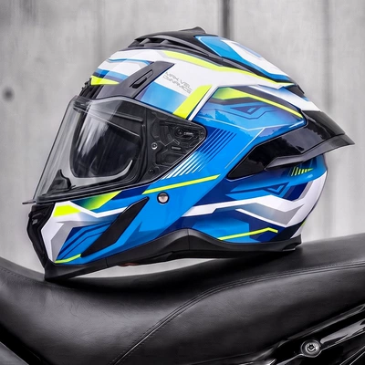 riding, full-face motorcycle helmet, Motosiklet kaskı (dəbilqə) - blue-swift-m55-56cm