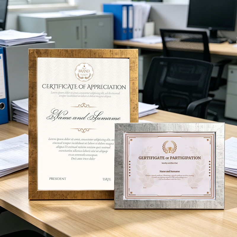Amazon Certificate Photo Frame A4 Honor Certificate Display Frame A3 Business License Frame Three-In-One Wall Hanging