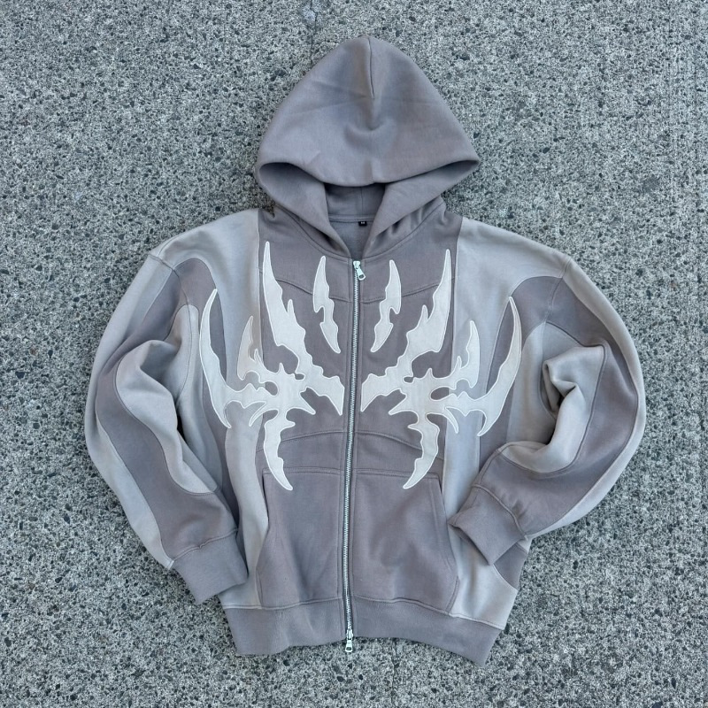 European and American Cross-Border Gothic Hip-Hop Punk Style Sweatshirt Patchwork Hoodie Casual Top Foreign Trade Wholesale