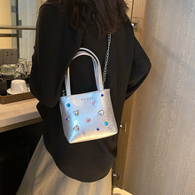 韓版時尚夏季手提包包女2023新款彩鑽小方包小眾高級感鏈條斜挎包