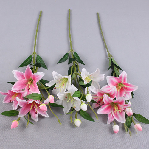6 Lilies Home Decor Lilies Wholesale Wedding Photography Props Fragrant Lily Artificial Flower Simulation Flower