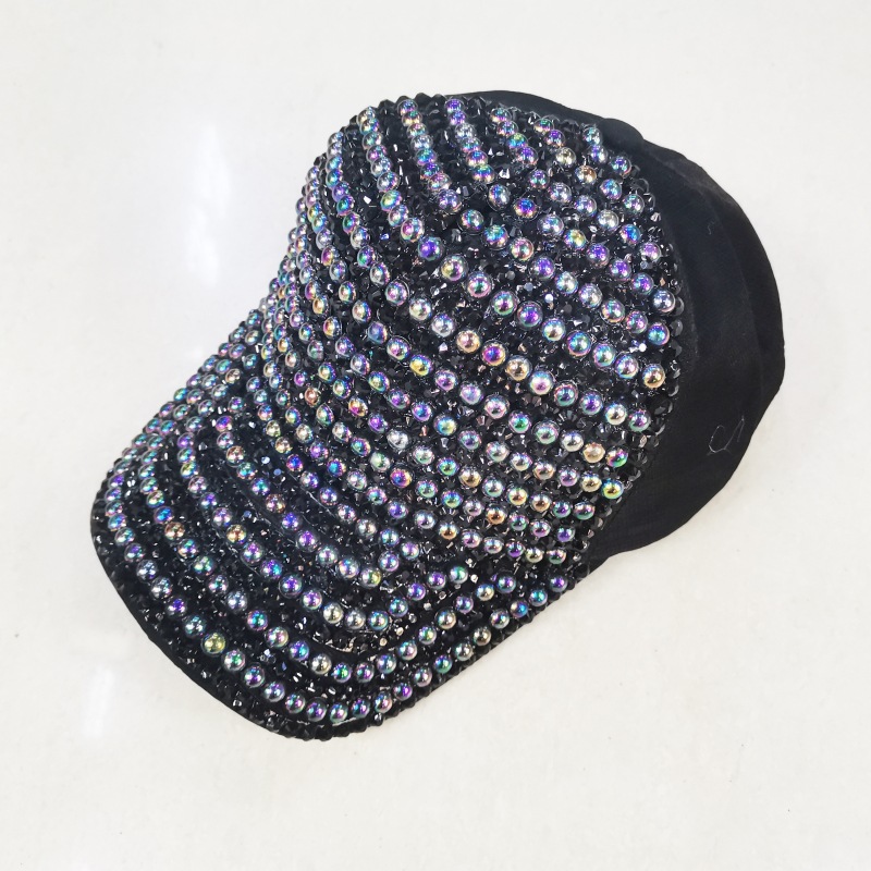 Women's Elegant Classic Style Color Block Rhinestone Curved Eaves Baseball Cap display picture 7