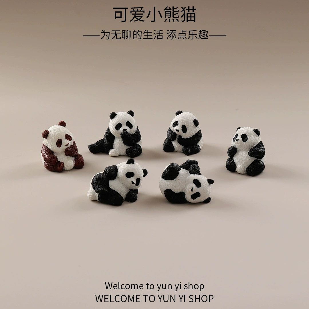 Креативные милые фигурки красных панд, аксессуары для декора своими руками для сада, украшения для автомобиля и рабочего стола, микроландшафтные элементы