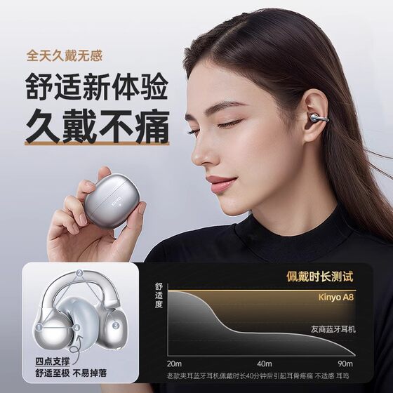 2025 new bluetooth headset bluetooth gaming headset ows clip-on-ear sports headset typec headset