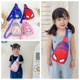 Factory wholesale children's chest bag cartoon nylon snack bag 2023 new boys and girls shoulder slung small bag