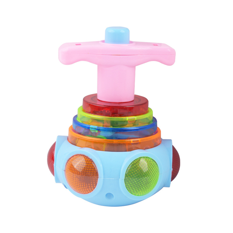 Juguete rojo neto para niños juguete emisor de luz música ligera giroscopio catapulta giratoria giroscopio emisor de luz puesto de regalo al por mayor