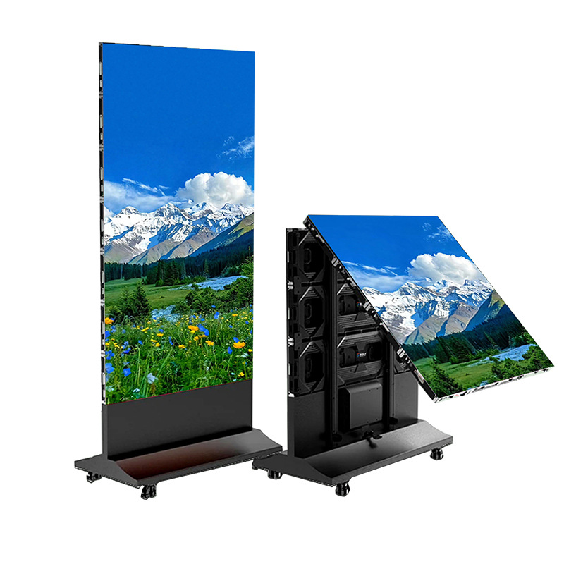 Poster led display al aire libre pantalla de póster LED plegable vertical móvil máquina de publicidad LED