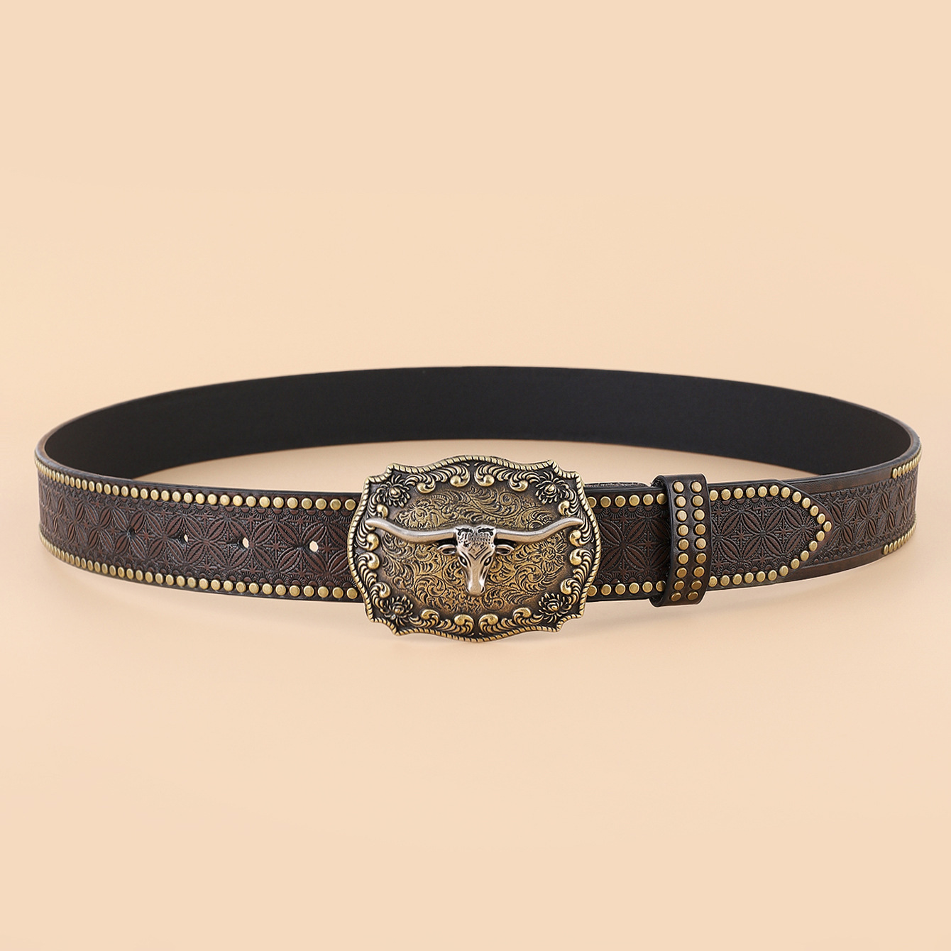 Original Design New Western Cowboy Gürtel geschnitzt Trend Retro junge Männer Punk PU Nischenledergürtel_voghion.com