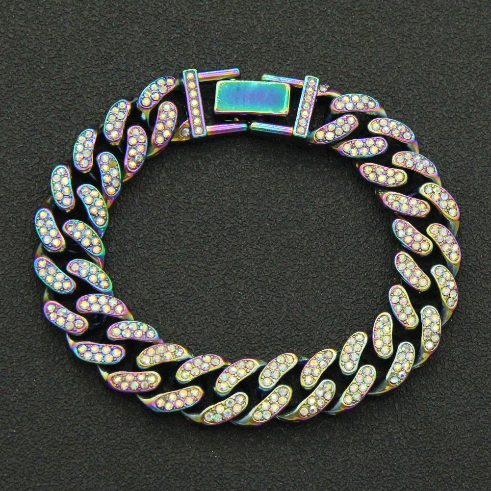 Fashion Solid Color Alloy Inlay Rhinestones Men's Bracelets 1 Piece display picture 4