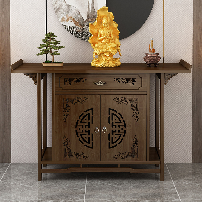 Solid Wood Chinese-Style Altar Table for Home Use, Offering Table, Shrine, Buddha Table, Incense Table for Worshiping Bodhisattvas and Buddhist Niches