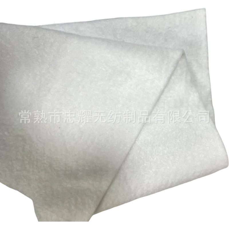 厂家生产涤纶白色针刺无纺布涤纶针刺棉夹层棉内衬棉白色软毛毡