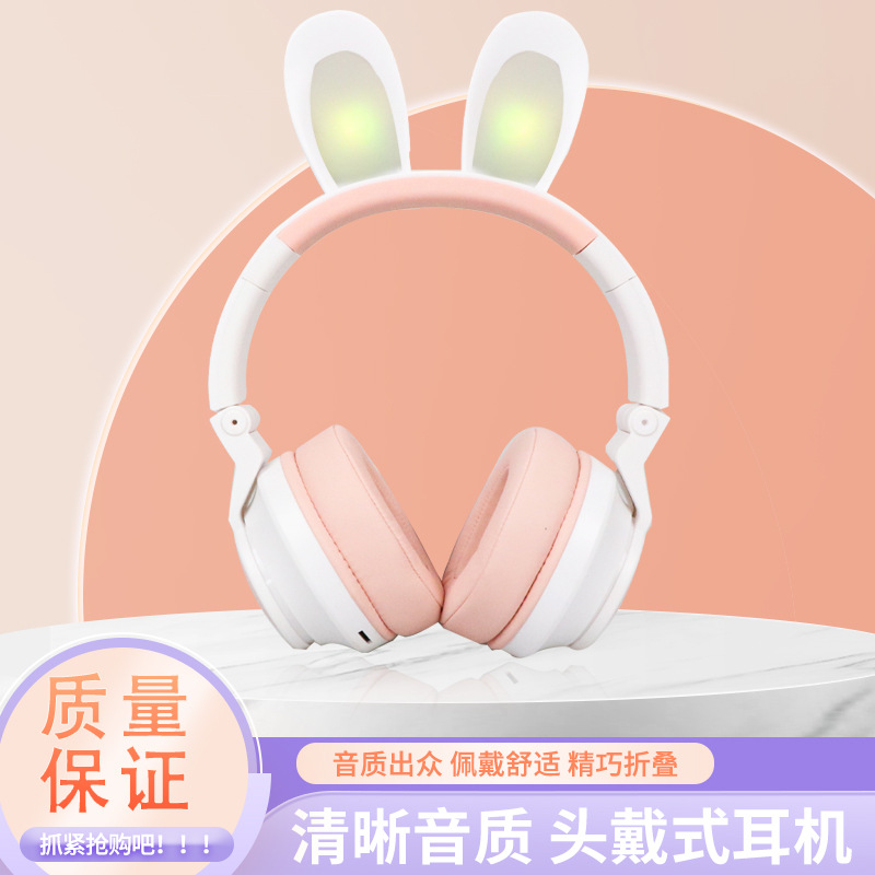 Nuevo auricular JST-29 Orejas de conejo auricular Bluetooth plegable luminoso estéreo de alta calidad teléfono móvil Universal