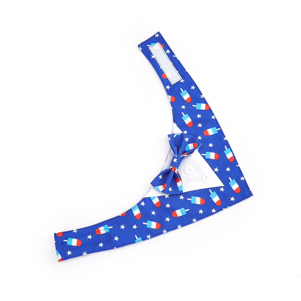TANPOPO transfronterizo nuevo día de la independencia mascota fiesta decoración traje toallas de saliva para mascotas bufandas para perros