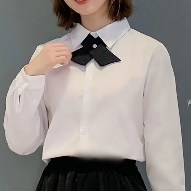 女白长袖＋交叉领结
